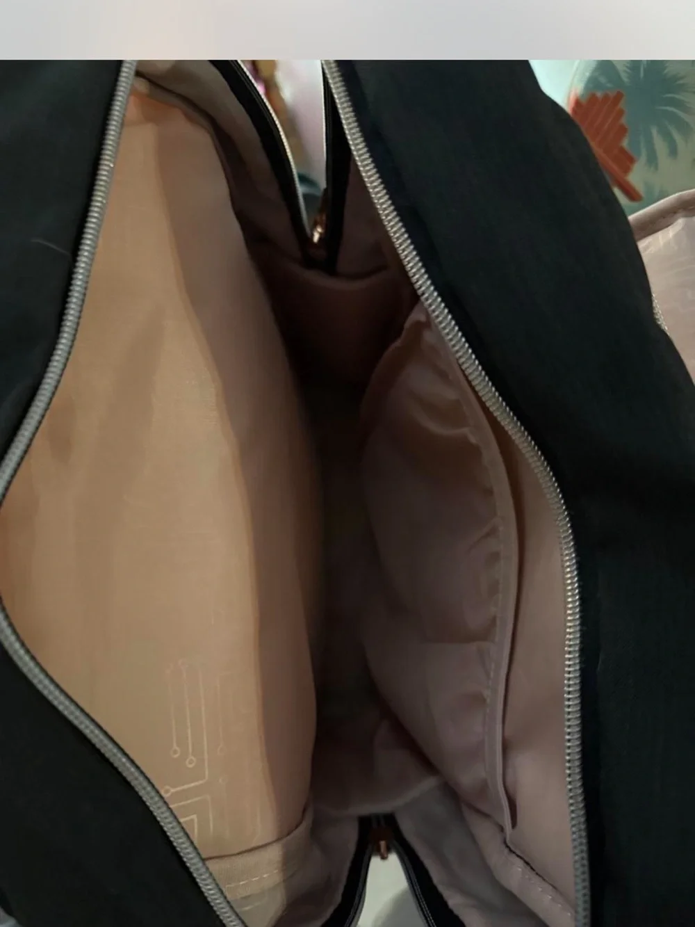 Swiss Tech Black Backpack with Rose-Gold Accents